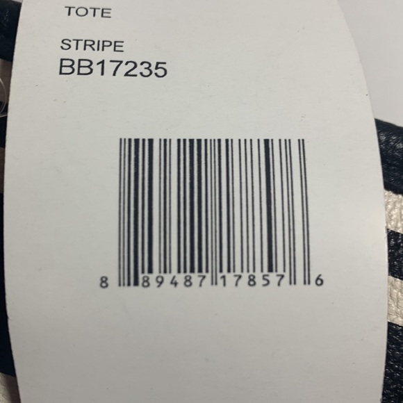 Betsey Johnson Black And White Striped Tote with Patches BRAND NEW WITH TAGS - Picture 13 of 13